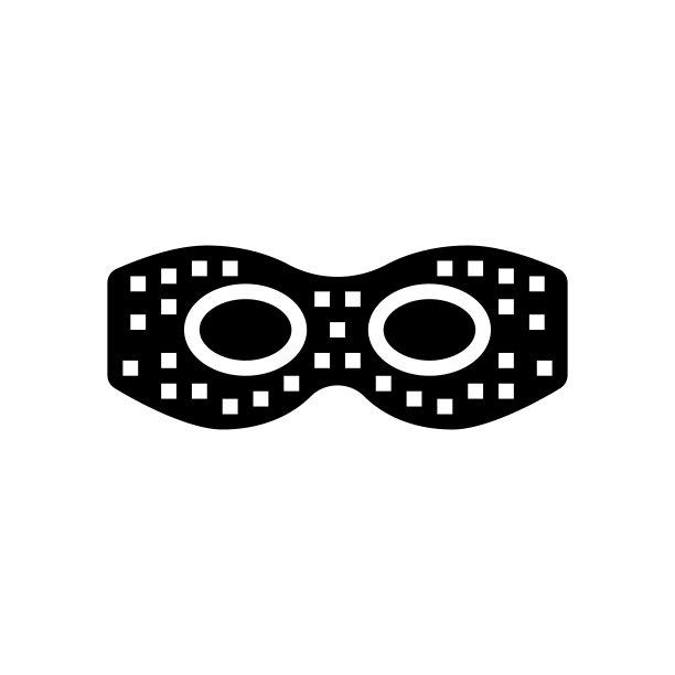 眼罩字形图标矢量插图图片下载