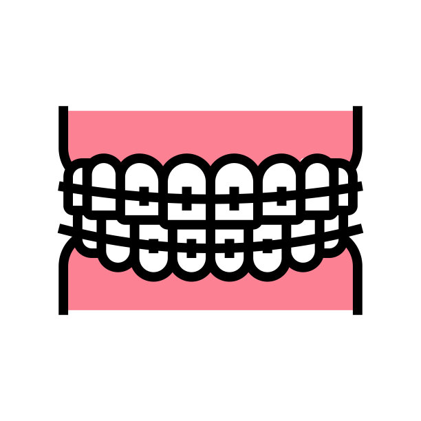牙套颜色图标矢量插图图片下载