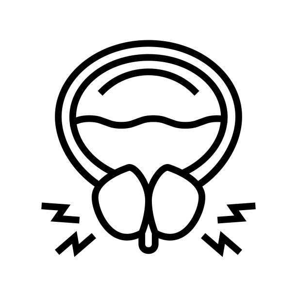 前列腺阻塞尿管线图标矢量插图图片下载