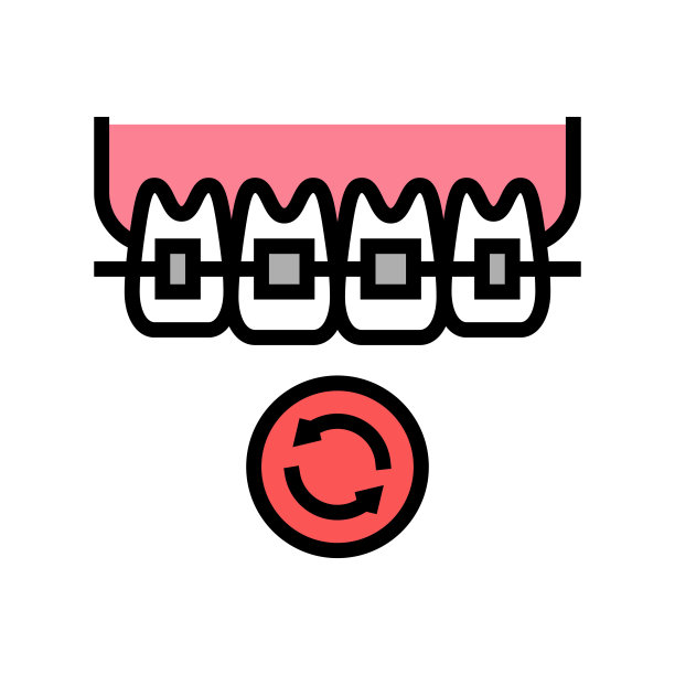 舌牙套颜色图标矢量插图图片下载
