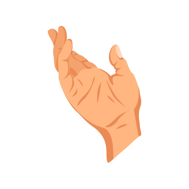 女手的迹象。人类的手指手势。手语。孤立的矢量图图片下载