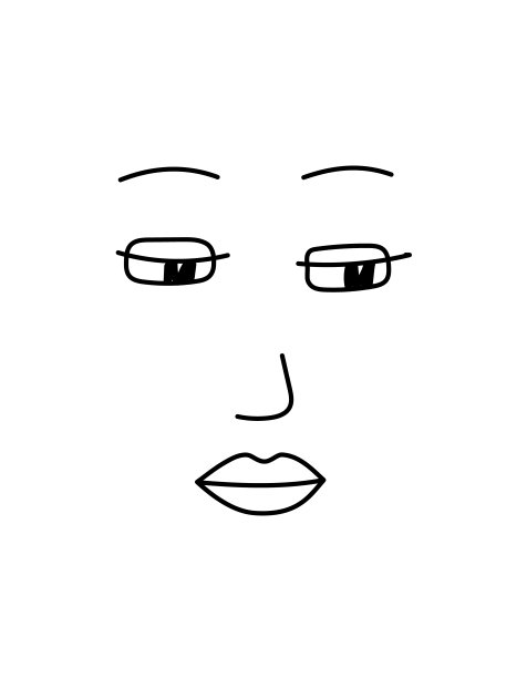 现代抽象线条极简主义女性面容。简单，程式化的肖像与开放的眼睛和美丽的丰满的嘴唇。在白色背景上孤立的黑色轮廓。现代设计的标志，图标，卡片，美容中心，水疗中心，女孩商店。矢量插图。图片下载