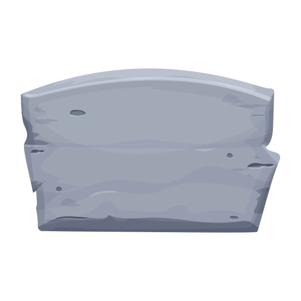 石碑，面板，纹理卡通框架与破裂的元素隔离在白色背景。固体灰色标志方形形状的ui界面，网页横幅，设计元素。图片下载