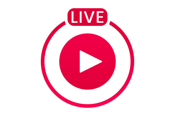 直播图标。按钮播放，直播或在线流。电视，在线频道，突发新闻直播，社交媒体的模板图片下载