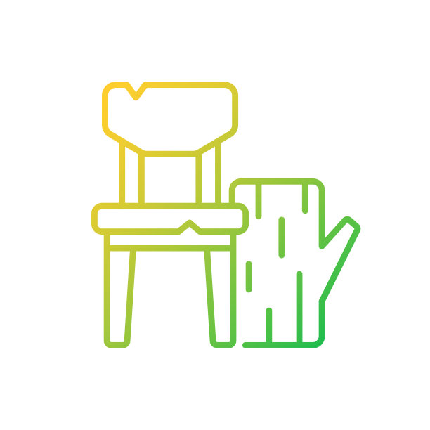 木材废料梯度线性矢量图标图片下载