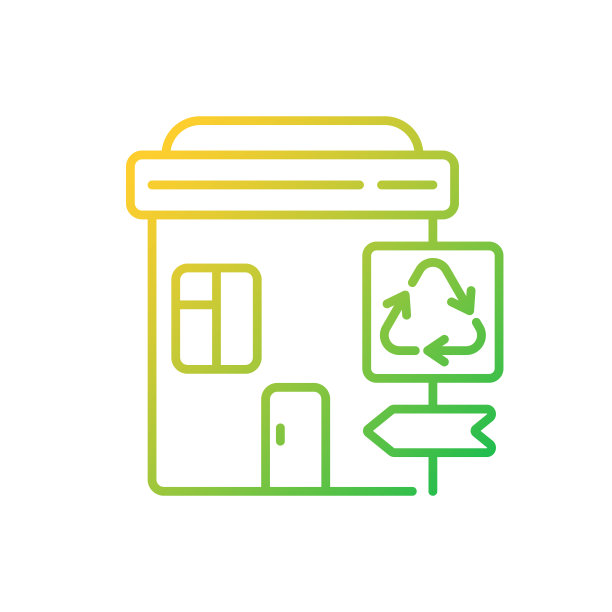 回收中心渐变线性矢量图标图片下载