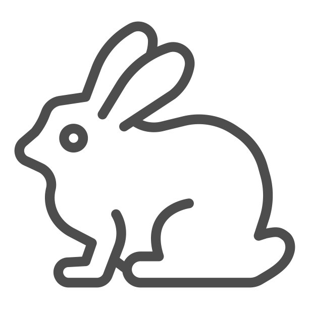 兔子线图标，家畜概念，兔子剪形标志的白色背景，兔子图标在轮廓风格的移动概念和网页设计。矢量图形。图片下载