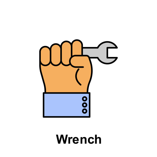 扳手轮廓图标。劳动节插画元素图标。符号和符号可以用于网页，标志，手机应用程序，UI，用户体验图片下载