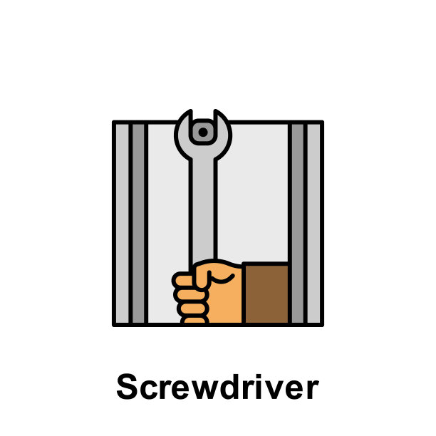 螺丝刀轮廓图标。劳动节插图图标元素。标志和符号可以用于网页，标志，移动应用程序，UI, UX图片下载