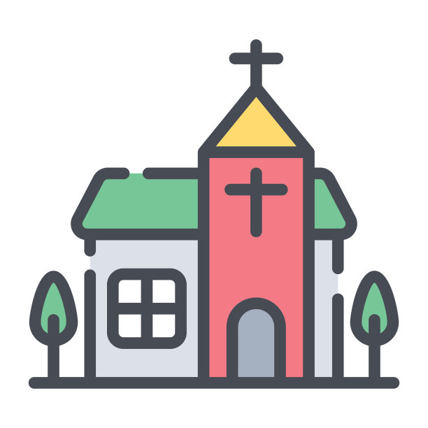 教堂图标，房地产网站和移动图标图片下载