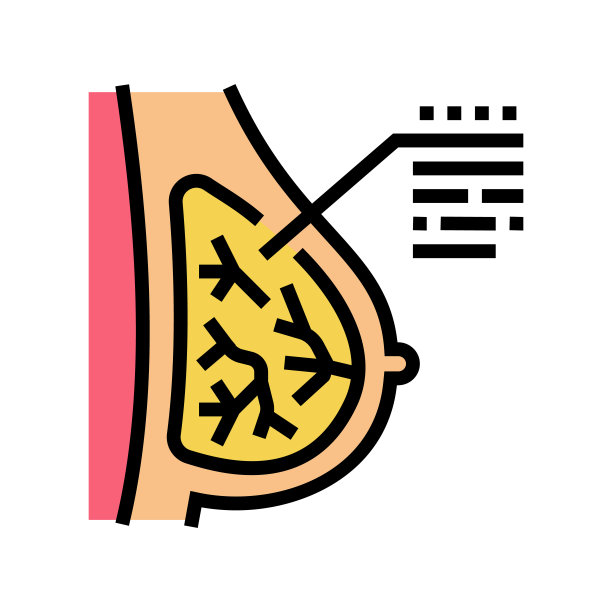 切口乳房颜色图标矢量说明图片下载