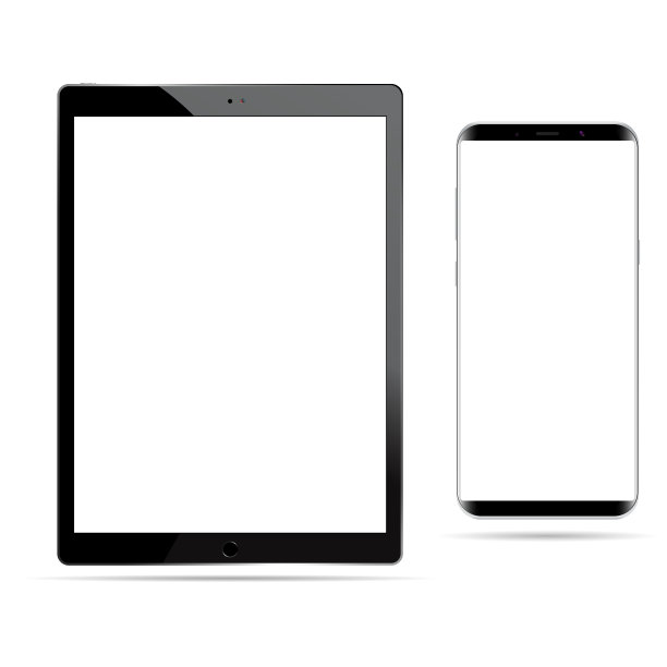 平板矢量模型黑白屏幕隔离图片下载