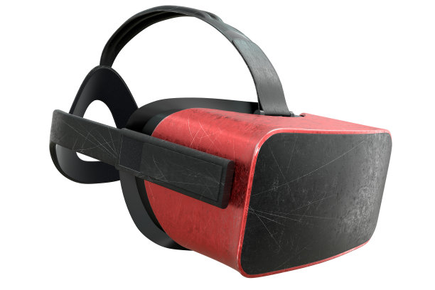 概念上使用虚拟现实眼镜与划痕隔离在白色图片下载