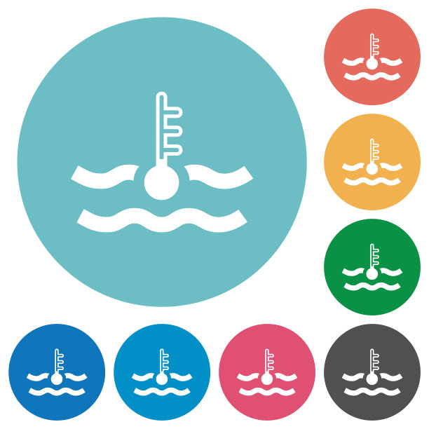 冷温度发动机冷却剂平面圆形图标图片下载