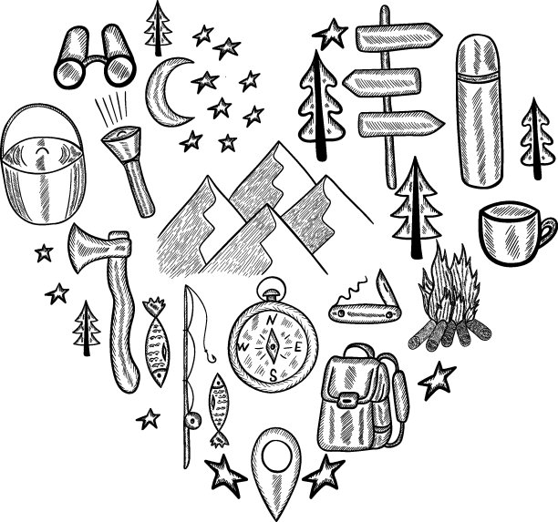 露营心涂鸦集图片下载