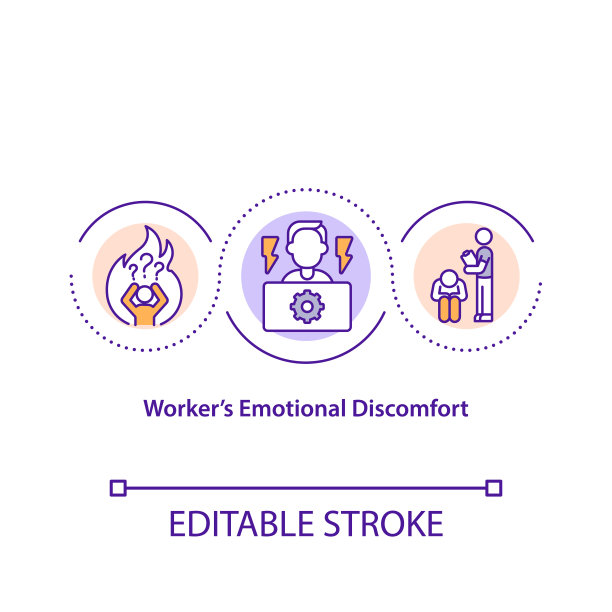 工人情绪不适概念图标图片下载