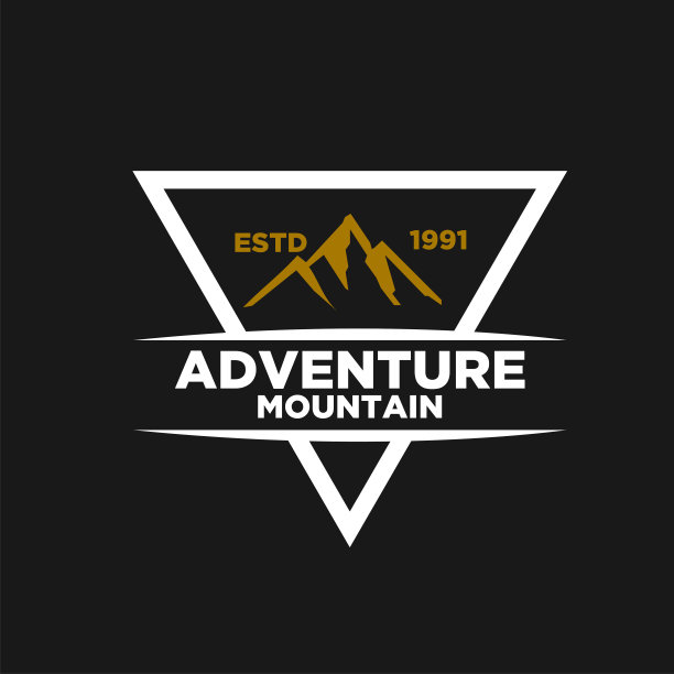 户外登山探险徽章标志图标设计图片下载