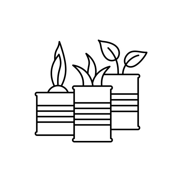 植物在易拉罐幼苗在易拉罐线性图标图片下载