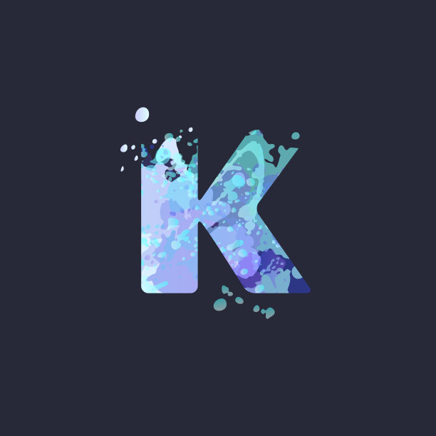粗体字母K冬季霜冻设计图片下载