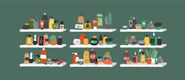 收集天然有机化妆品产品图片下载