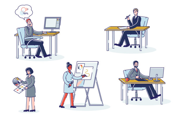 平面设计师工作网站和移动应用程序图片下载