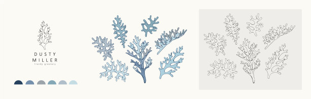 达斯特米勒标志和树枝手绘婚礼图片下载