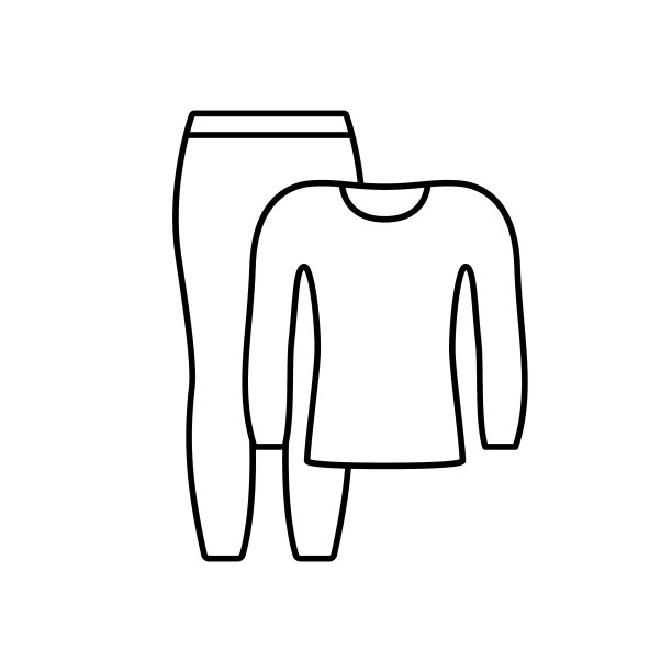 保暖内衣设置线性图标裤子和图片下载