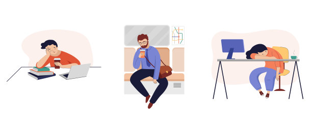 Set tired困倦的人办公室工作累了图片下载