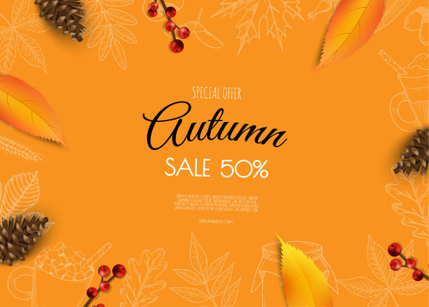 秋天的季节背景框与秋天图片下载