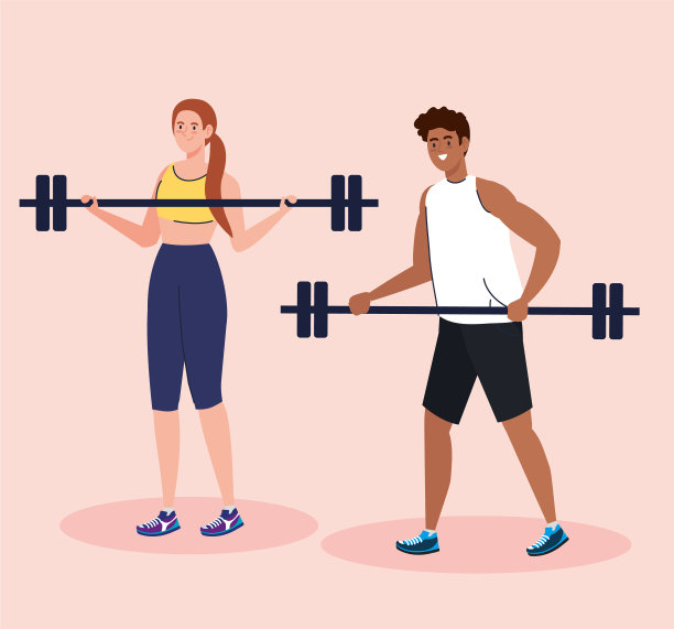 夫妻练习户外运动锻炼图片下载