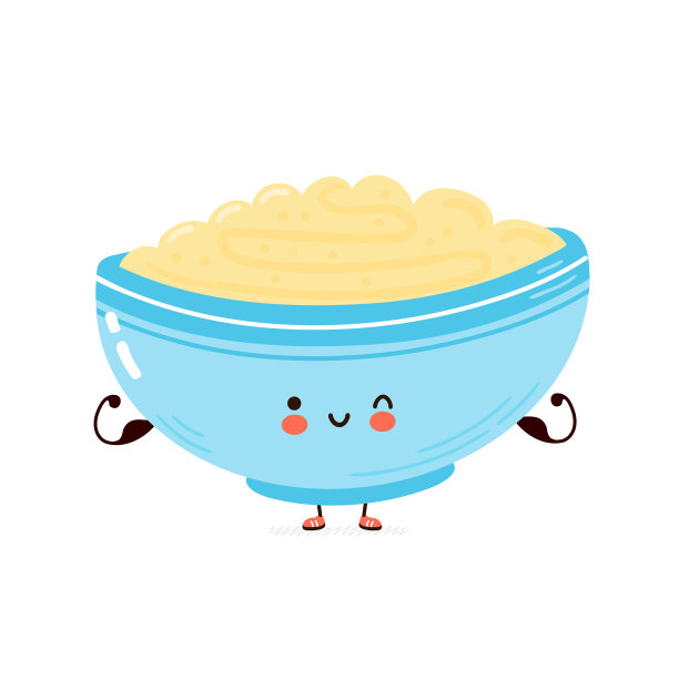 可爱的快乐碗燕麦粥图片下载