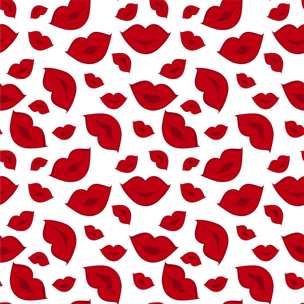 无缝背景与唇印图片下载