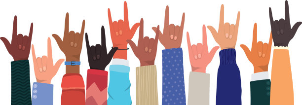 摇滚符号与手不同类型皮肤图片下载