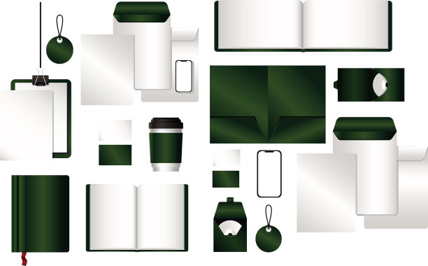 模型设置与绿色品牌设计图片下载