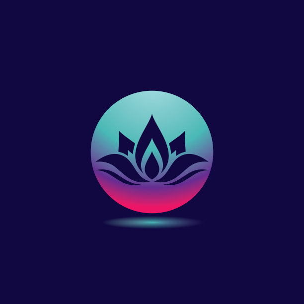 渐变花标志模板图标图片下载