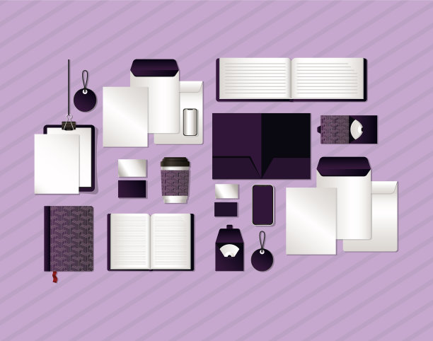 模型设置与深紫色的品牌设计图片下载