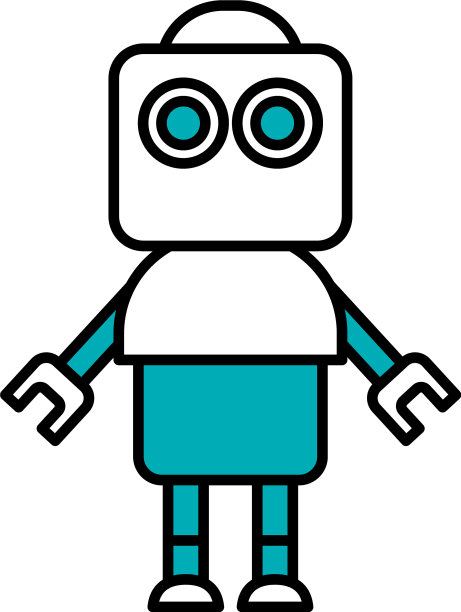 机器人概念可爱机器人站立图标一半图片下载