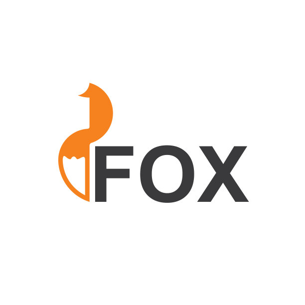福克斯标志设计模板上隔离白色图片下载