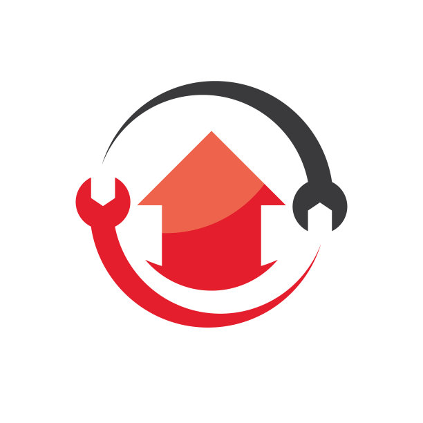 家居维修标志上有扳手的圆形符号图片下载