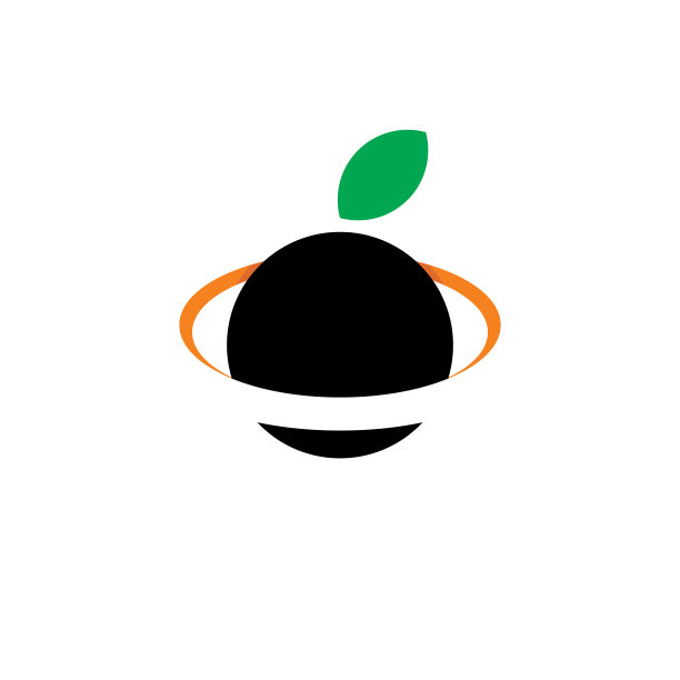 橙色星球标志设计灵感图片下载