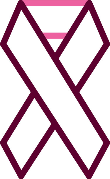 乳腺癌丝带图标半色半线图片下载