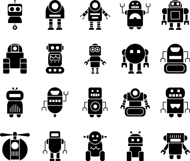 图标设置卡通机器人和机器人图片下载