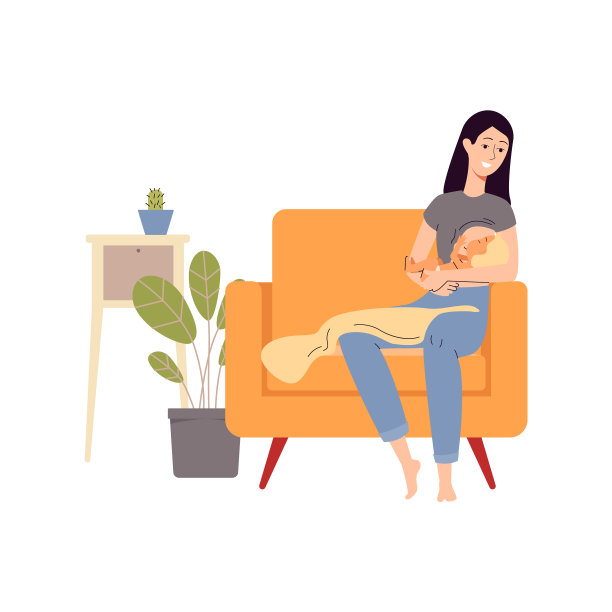 卡通女人正在哺乳图片下载