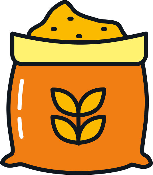 小麦袋图标线和填充样式图片下载