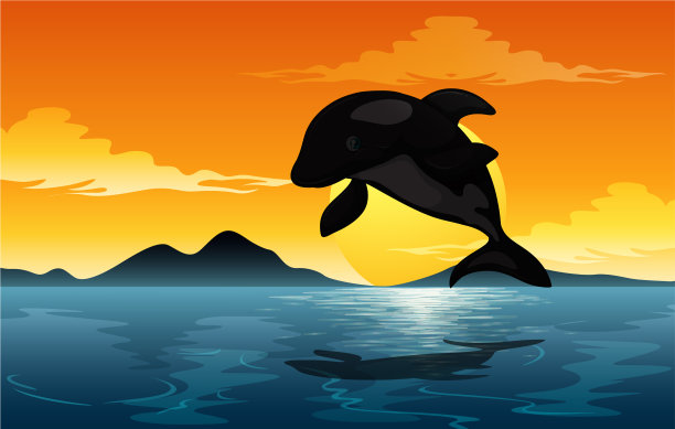 户外自然剪影日落景象图片下载