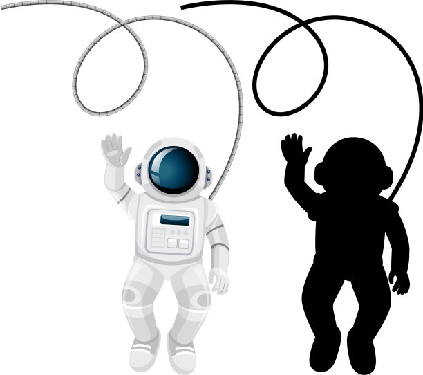 设定宇航员角色及其剪影图片下载