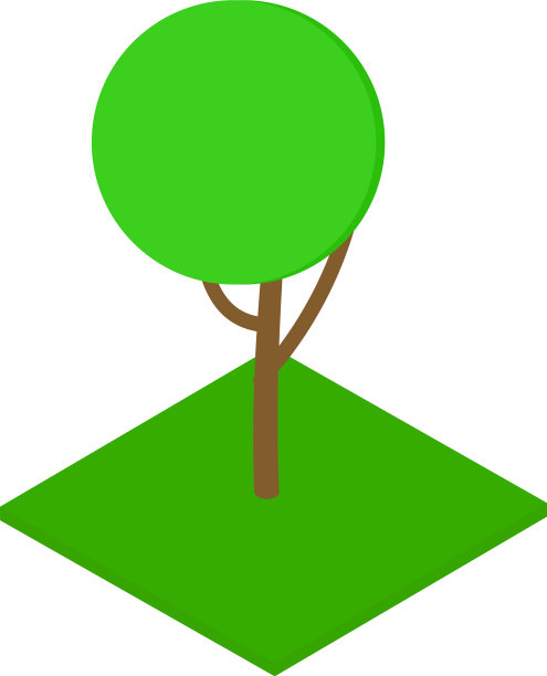 球形树图标等距样式图片下载