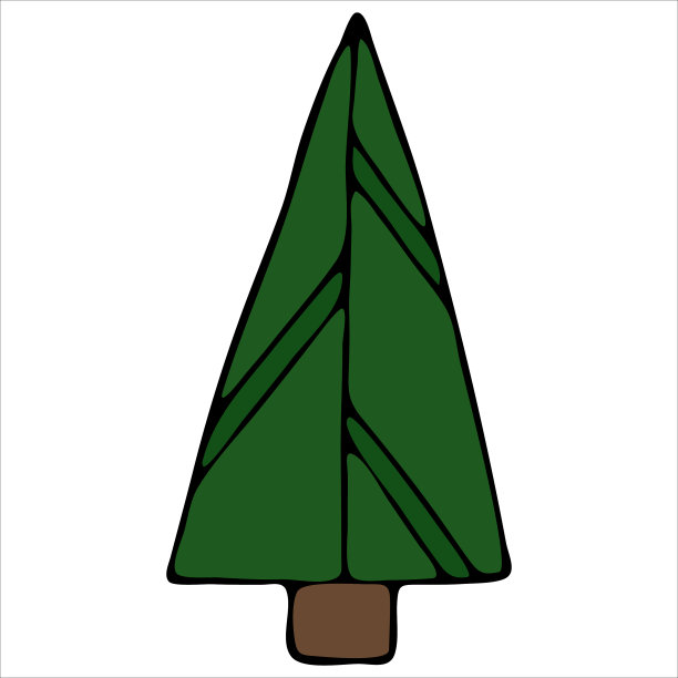 抽象装饰绿树元素的涂鸦图片下载