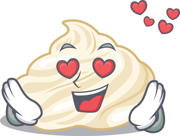 浪漫的坠入爱河的奶油发泡卡通图片下载