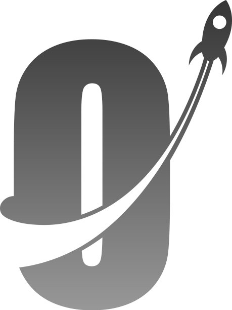 字母图标与火箭图标结合图片下载